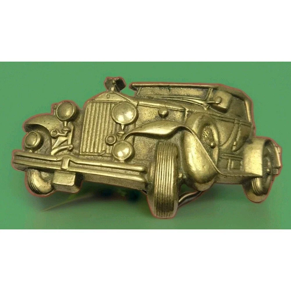 Vintage Solid Brass BARON BELT BUCKLE 1979 Rolls Royce Classic Car MCM 6152